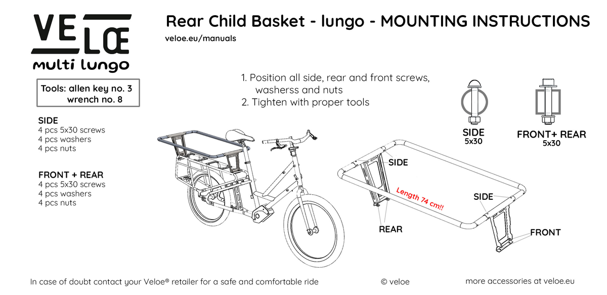 Panier enfant arrière – Multi Lungo