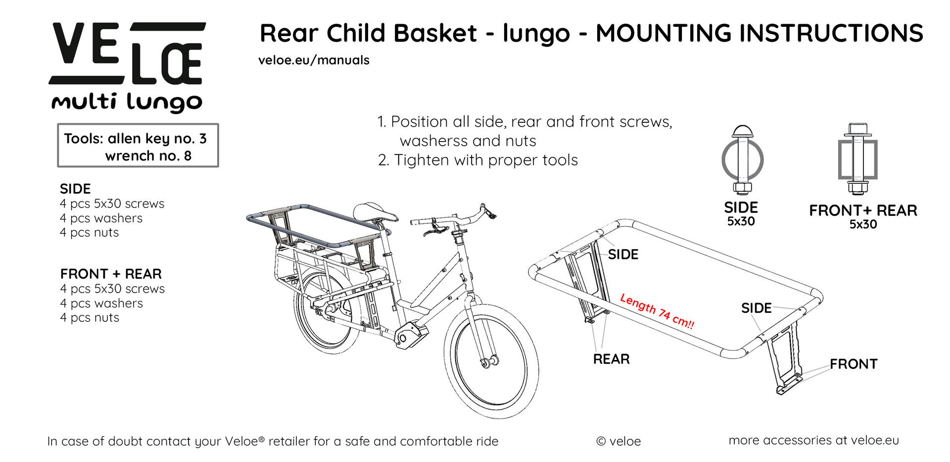 Rear Child Basket – Multi Lungo