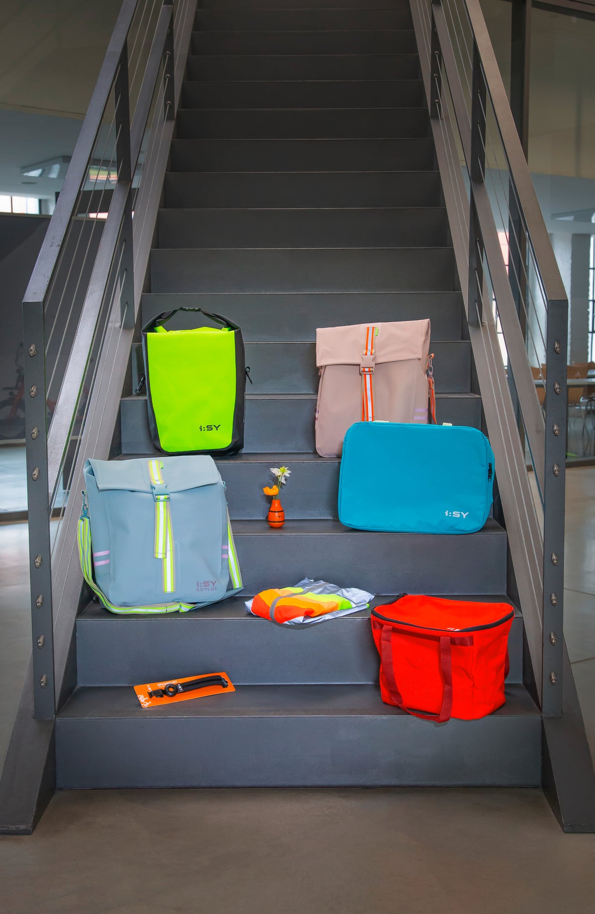 Sacoche de porte-bagages étanche néon