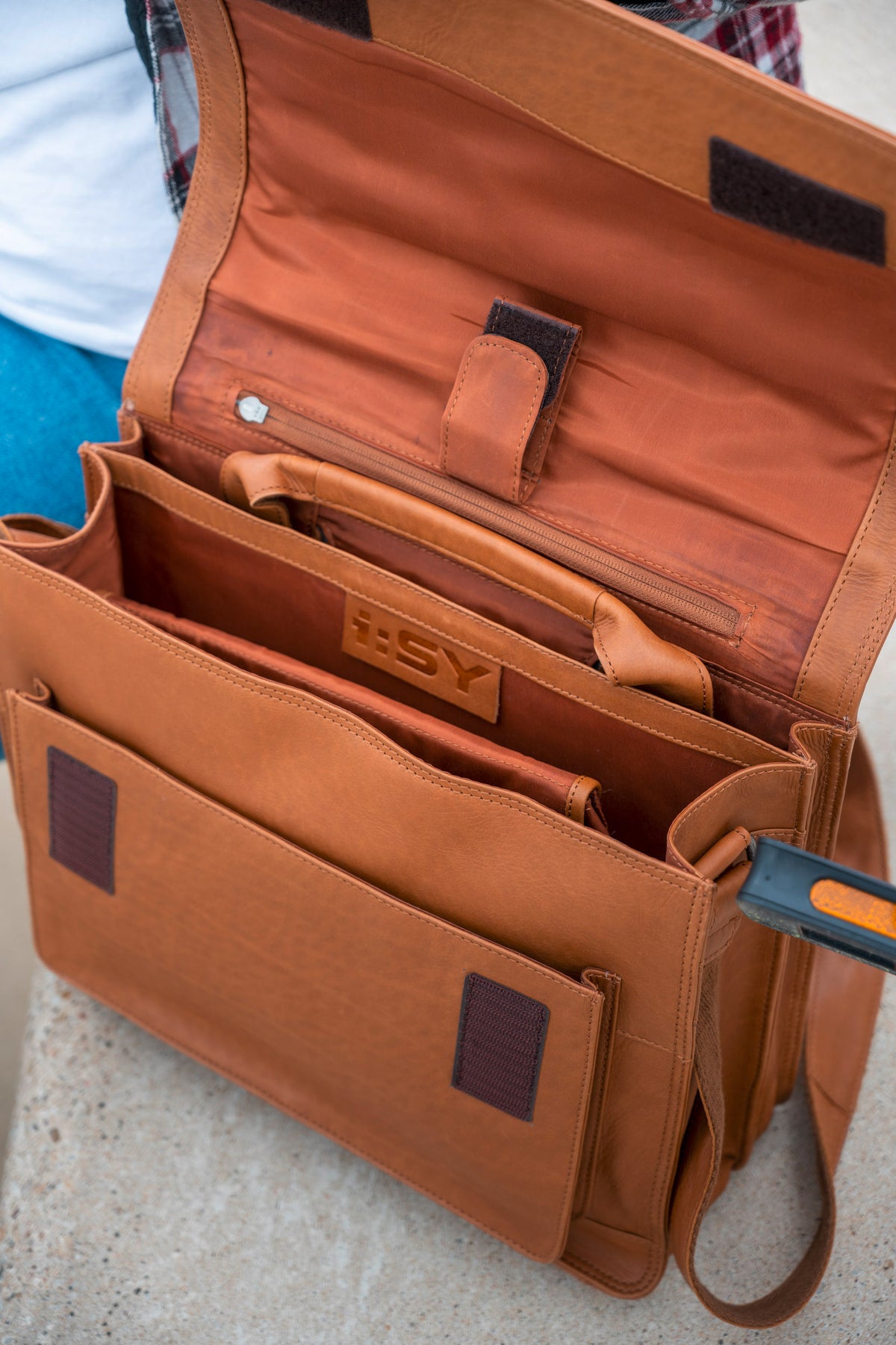 Leren tas cognac