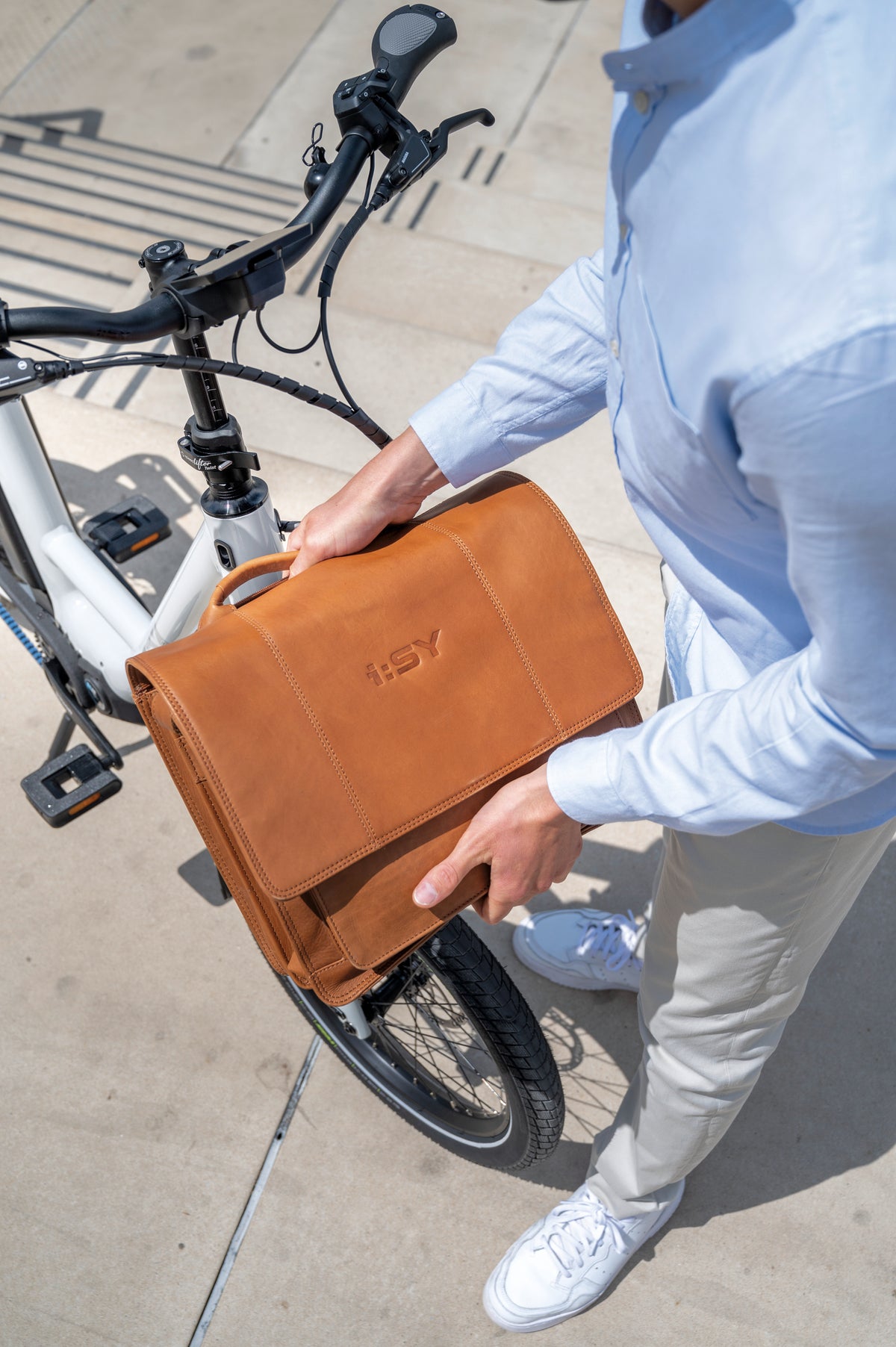 Leren tas cognac